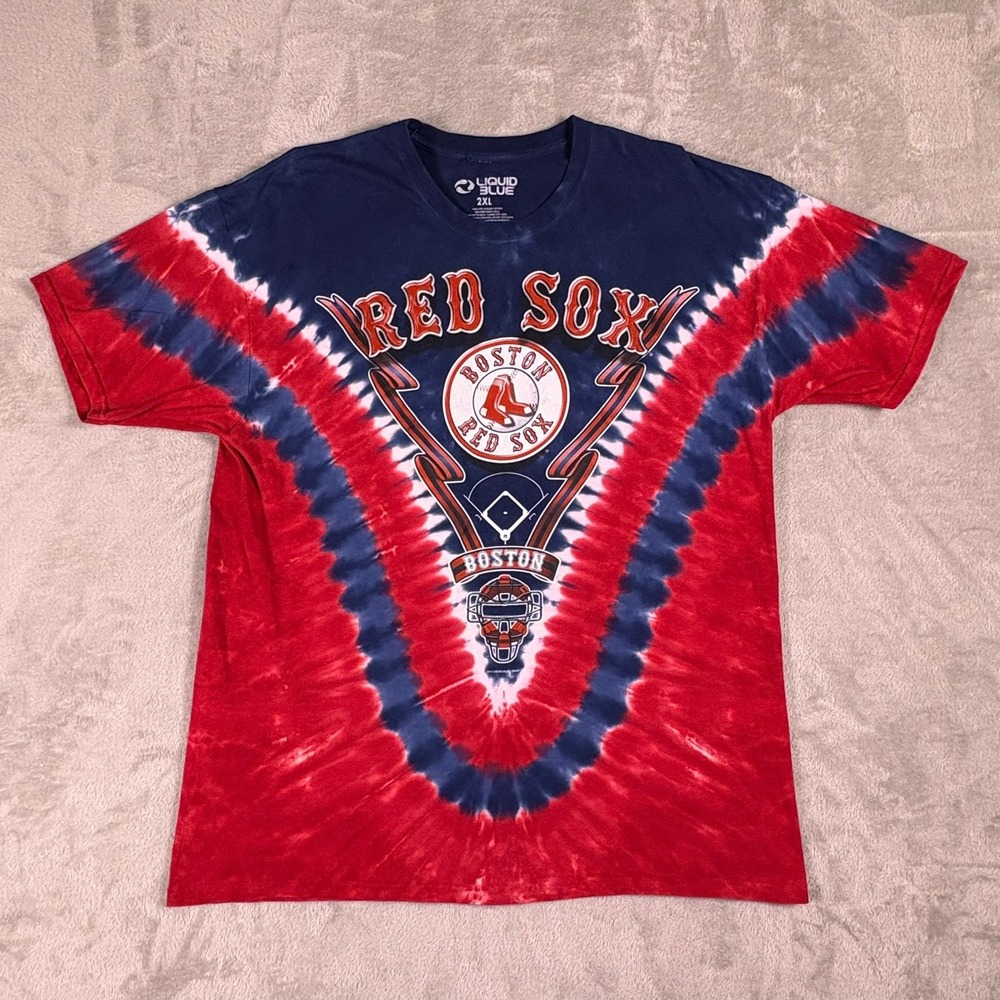 Liquid Blue Boston Red Sox Tie Dye Shirt Mens 2XL MLB Graphic Tee Sportscore